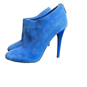 Jimmy Choo Heels Booties Blue Suede Rooney Size 37